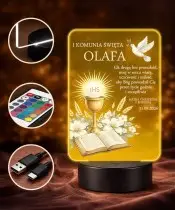 Lampka LED Plexido Pamiątka Pierwszej Komunii Świętej Kielich IHS