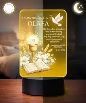 Lampka LED Plexido Pamiątka Pierwszej Komunii Świętej Kielich IHS