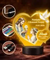 Lampka LED Plexido Pamiątka Pierwszej Komunii Świętej Dla Dziewczynki Jezus