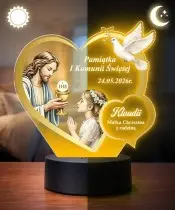 Lampka LED Plexido Pamiątka Pierwszej Komunii Świętej Dla Dziewczynki Jezus