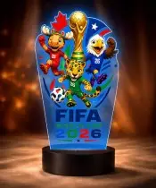 Lampka Nocna LED 3D Maskotki FIFA World Cup 2026 z Imieniem Prezent