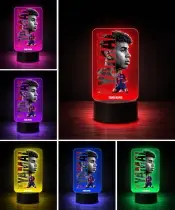 Lampka Nocna LED 3D Yamal FC Barcelona Personalizowana z Imieniem