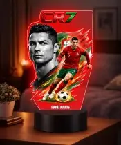 Lampka Nocna LED 3D Cristiano Ronaldo Portugalia z Imieniem Prezent