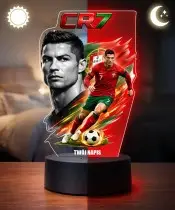Lampka Nocna LED 3D Cristiano Ronaldo Portugalia z Imieniem Prezent