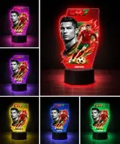 Lampka Nocna LED 3D Cristiano Ronaldo Portugalia z Imieniem Prezent