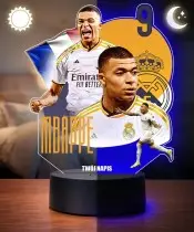 Lampka Nocna LED 3D Kylian Mbappe Real Madryt z Imieniem