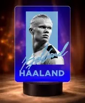 Lampka Nocna LED 3D Erling Haaland Autograf Piłkarz z Imieniem