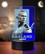 Lampka Nocna LED 3D Erling Haaland Autograf Piłkarz z Imieniem