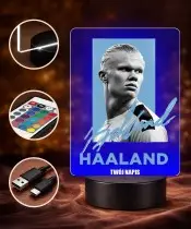 Lampka Nocna LED 3D Erling Haaland Autograf Piłkarz z Imieniem