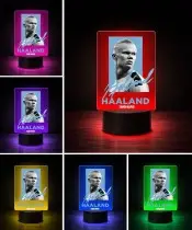 Lampka Nocna LED 3D Erling Haaland Autograf Piłkarz z Imieniem