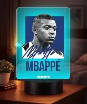 Lampka Nocna LED 3D Kylian Mbappe Piłka Nożna Autograf z Imieniem