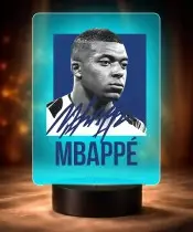 Lampka Nocna LED 3D Kylian Mbappe Piłka Nożna Autograf z Imieniem