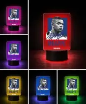 Lampka Nocna LED 3D Kylian Mbappe Piłka Nożna Autograf z Imieniem