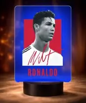 Lampka Nocna LED 3D Cristiano Ronaldo Piłka Nożna Autograf z Imieniem
