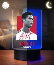Lampka Nocna LED 3D Cristiano Ronaldo Piłka Nożna Autograf z Imieniem