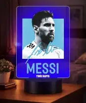 Lampka Nocna LED 3D Lionel Messi Piłka Nożna Autograf z Imieniem