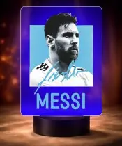 Lampka Nocna LED 3D Lionel Messi Piłka Nożna Autograf z Imieniem