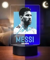 Lampka Nocna LED 3D Lionel Messi Piłka Nożna Autograf z Imieniem