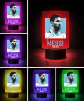 Lampka Nocna LED 3D Lionel Messi Piłka Nożna Autograf z Imieniem