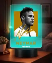 Lampka Nocna LED 3D Neymar Jr Piłka Nożna Autograf z Imieniem