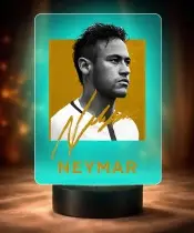 Lampka Nocna LED 3D Neymar Jr Piłka Nożna Autograf z Imieniem