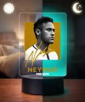Lampka Nocna LED 3D Neymar Jr Piłka Nożna Autograf z Imieniem