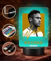 Lampka Nocna LED 3D Neymar Jr Piłka Nożna Autograf z Imieniem