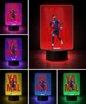 Lampka Nocna LED 3D Lamine Yamal FC Barcelona Personalizowana z Imieniem