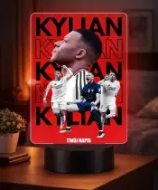 Lampka Nocna LED 3D Kylian Mbappe Piłka Nożna Personalizowana z Imieniem