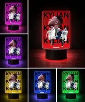 Lampka Nocna LED 3D Kylian Mbappe Piłka Nożna Personalizowana z Imieniem