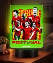 Lampka Nocna LED 3D Portugalia Drużyna Piłka Nożna z Imieniem