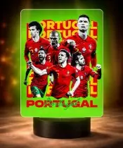 Lampka Nocna LED 3D Portugalia Drużyna Piłka Nożna z Imieniem