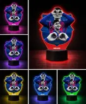 Lampka Nocna LED 3D Pedri FC Barcelona z Imieniem Prezent dla Kibica