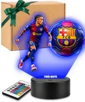 Lampka Nocna LED 3D Raphinha Piłkarz FC Barcelona z Imieniem Prezent