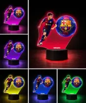 Lampka Nocna LED 3D Pedri Piłka Nożna FC Barcelona z Imieniem