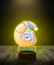 Lampka LED 3D Plexido z Nadrukiem Koala Niebieska - 3