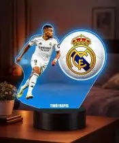 Lampka Nocna LED 3D Kylian Mbappe Real Madryt Piłkarz z Imieniem Prezent