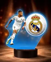 Lampka Nocna LED 3D Kylian Mbappe Real Madryt Piłkarz z Imieniem Prezent
