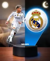 Lampka Nocna LED 3D Federico Valverde Piłka Nożna Real Madryt z Imieniem