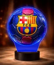 Lampka Nocna LED 3D FC Barcelona Piłka Nożna z Imieniem