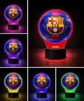 Lampka Nocna LED 3D FC Barcelona Piłka Nożna z Imieniem