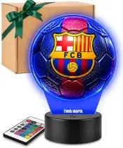 Lampka Nocna LED 3D FC Barcelona Piłka Nożna z Imieniem