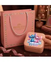 Szkatułka Zestaw Kreatywny Stitch do Tworzenia Bransoletek i Naszyjników Koraliki Charms dla Dziewczynki