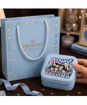 Zestaw do Tworzenia Bransoletek Charms BTS ARMY z Imieniem Personalizowana Szkatułka Prezent dla Dziewczynki
