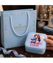 Personalizowany Zestaw do Tworzenia Bransoletek Charms Lilo i Stitch z Imieniem + Szkatułka Stich