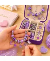 Personalizowany Zestaw do Tworzenia Bransoletek Charms Kuromi z Imieniem + Szkatułka