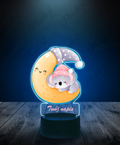 Lampka LED 3D Plexido z Nadrukiem Koala Różowa - 3