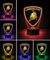 Lampka LED 3D Lamborghini Logo Personalizowana z Imieniem Napisem RGB Pilot Prezent