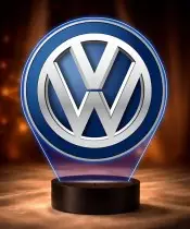 Lampka LED 3D Volkswagen Logo Personalizowana z Imieniem Napisem RGB Pilot Prezent