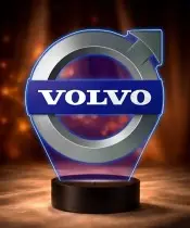 Lampka LED 3D Volvo Logo Personalizowana z Imieniem Napisem RGB Pilot Prezent dla Kierowcy